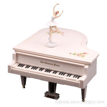 Romantic Piano Style Electric Music Box with Ballerina